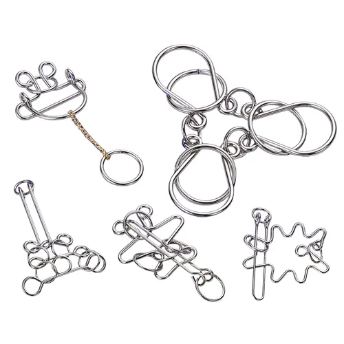 Cheap IQ Wire Metal Puzzles Stress Relief Toys Great Educational Puzzle Games Toys for Kids and Adults