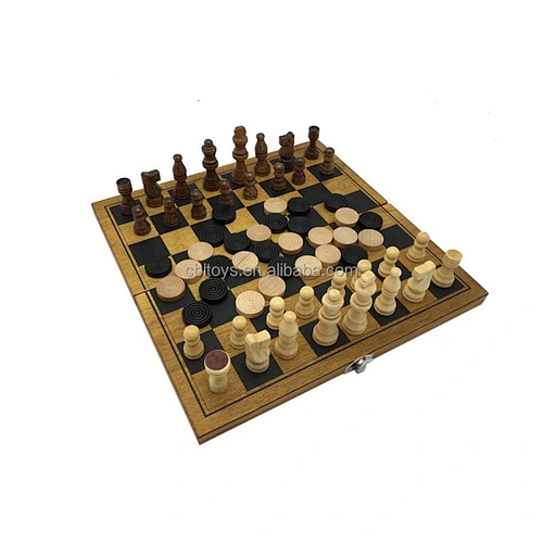2 in 1chess and Checkers  Board Game Wood Chess Board Set