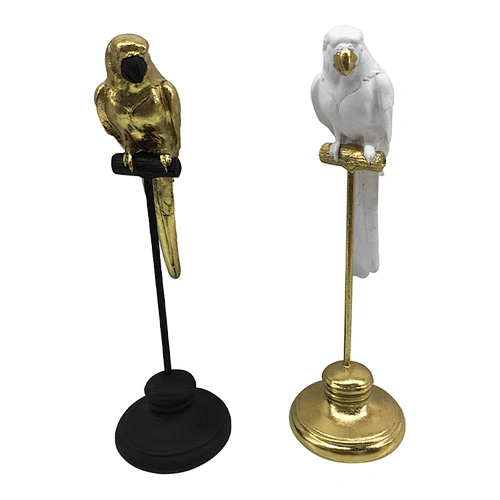 resin bird parrot sculpture stand