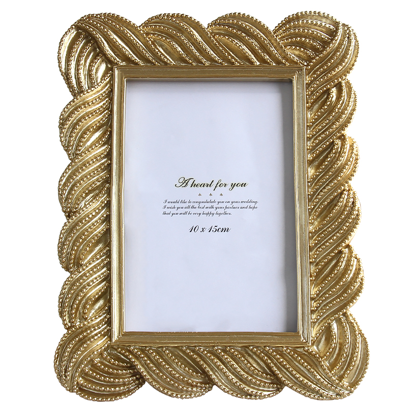 Generic Novelty Gold 4X6inch Resin Table Photo Frame Wedding Party Gift