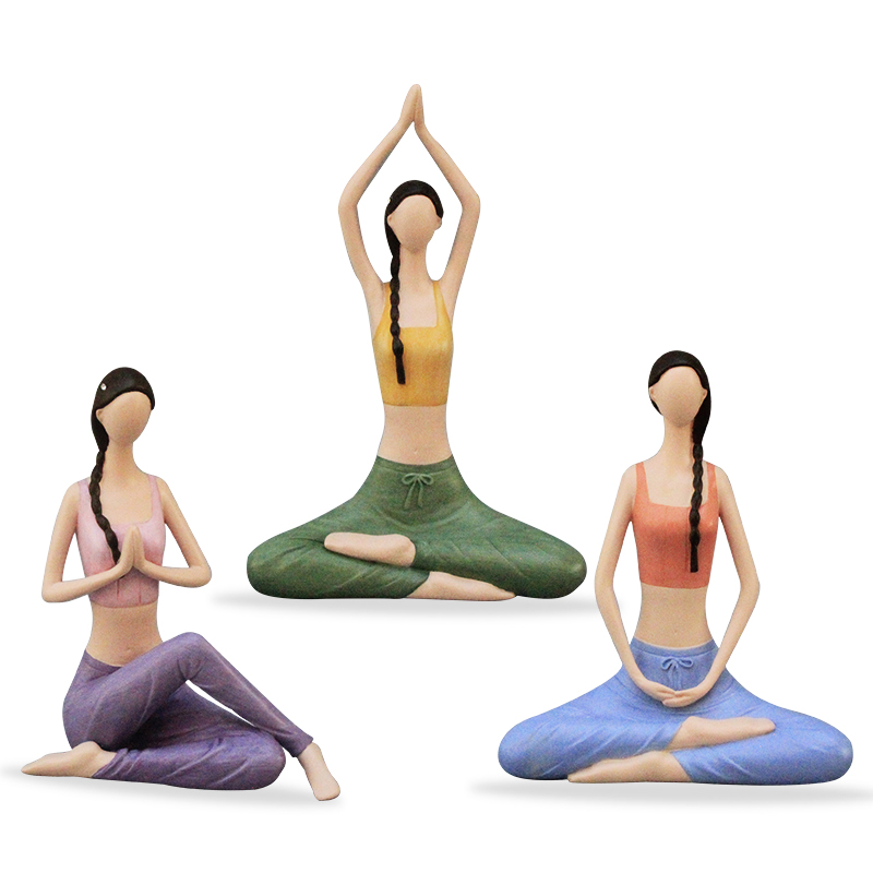 Yoga woman holding pose, Decorative yoga woman statue, SUKHASANA YOGA FIGURINE