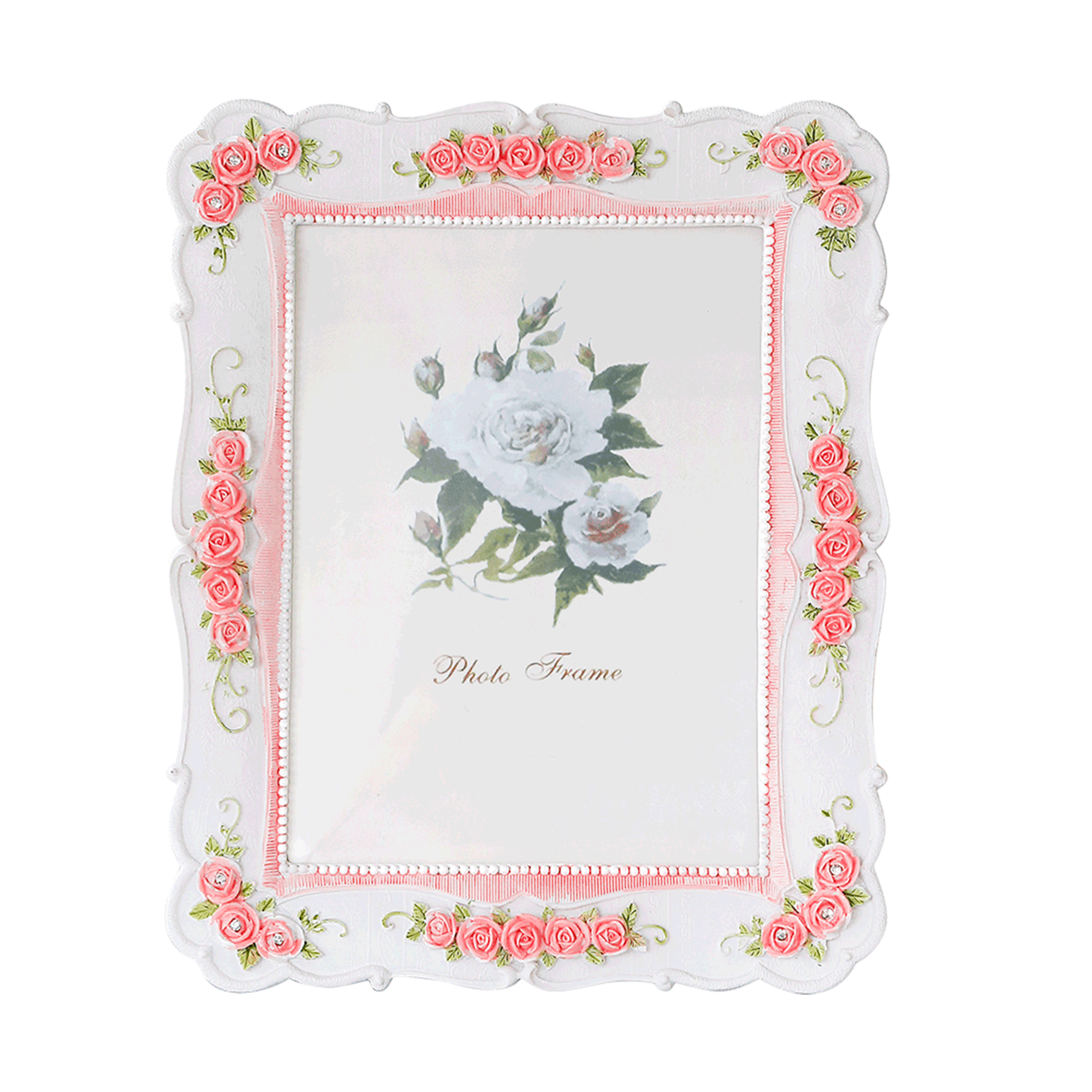 Photo Frame 6inch 7inch Picture Frame European Style Resin Rose Flower Photo Frame Oval Rectangle Shape Frames for Wedding Gifts Home Decor