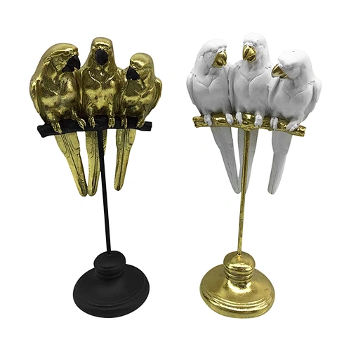 decorative resin macaws stand