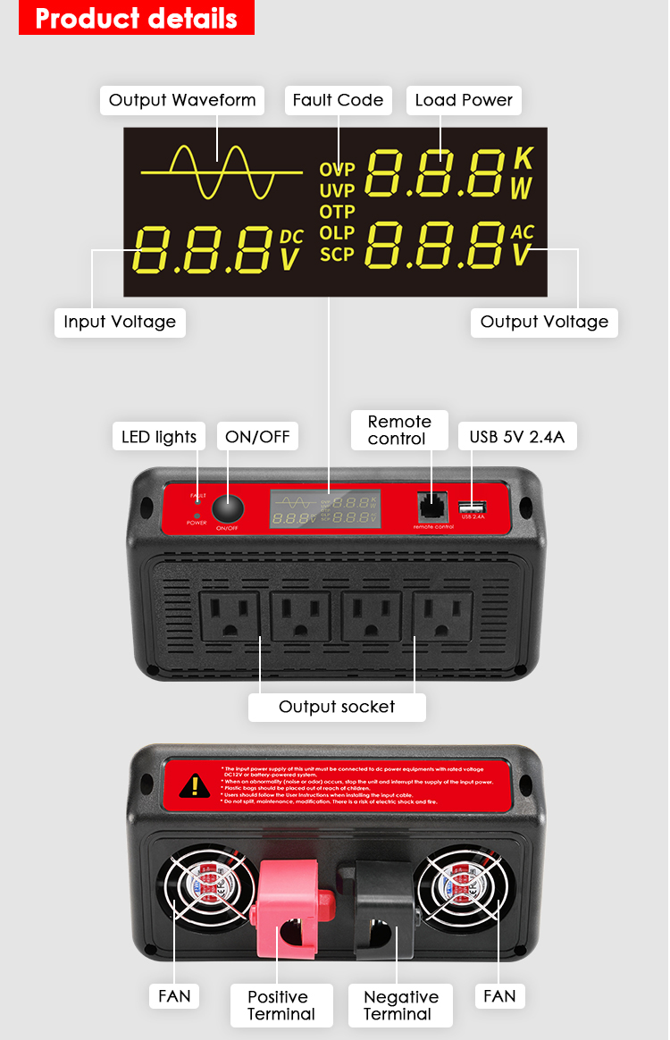 2000w pure sine wave inverter