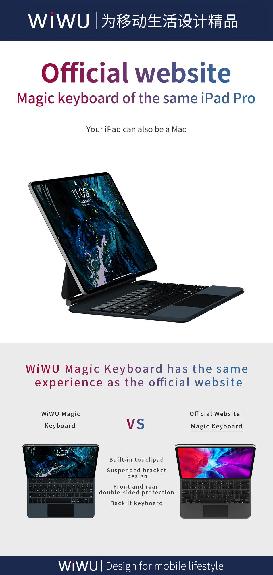 Wiwu Magic Keyboard with Trackpad for iPad Price in Bangladesh