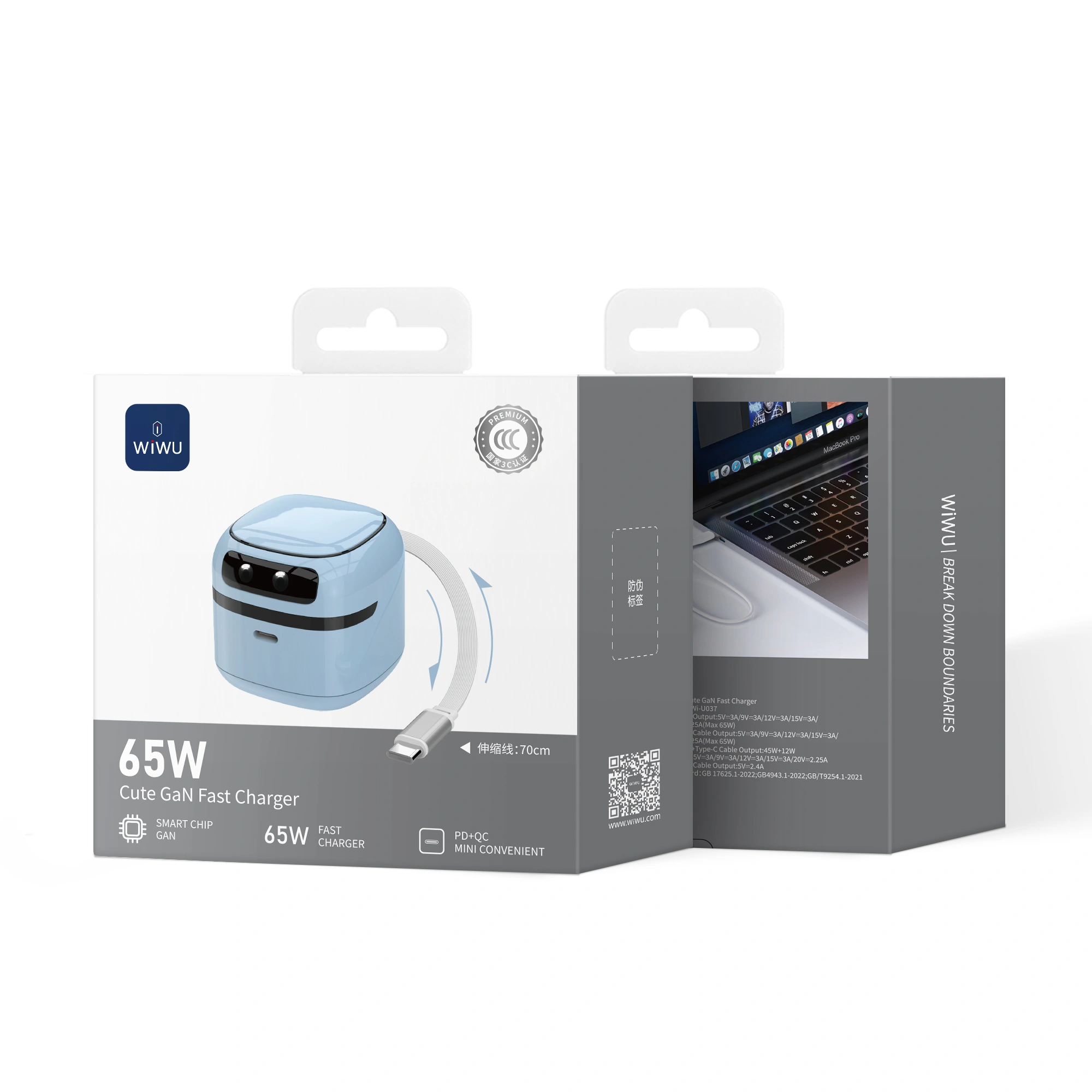 WiWU 65W Cute Robot GaN Fast Charger