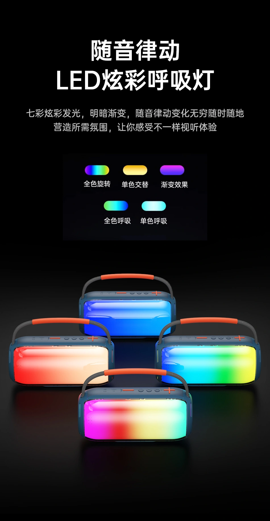 WiWU H6 Thunder Bluetooth Wireless RGB Speaker BT 5.3 Out Door Heavy BASS Speaker 13 bluetooth party speaker