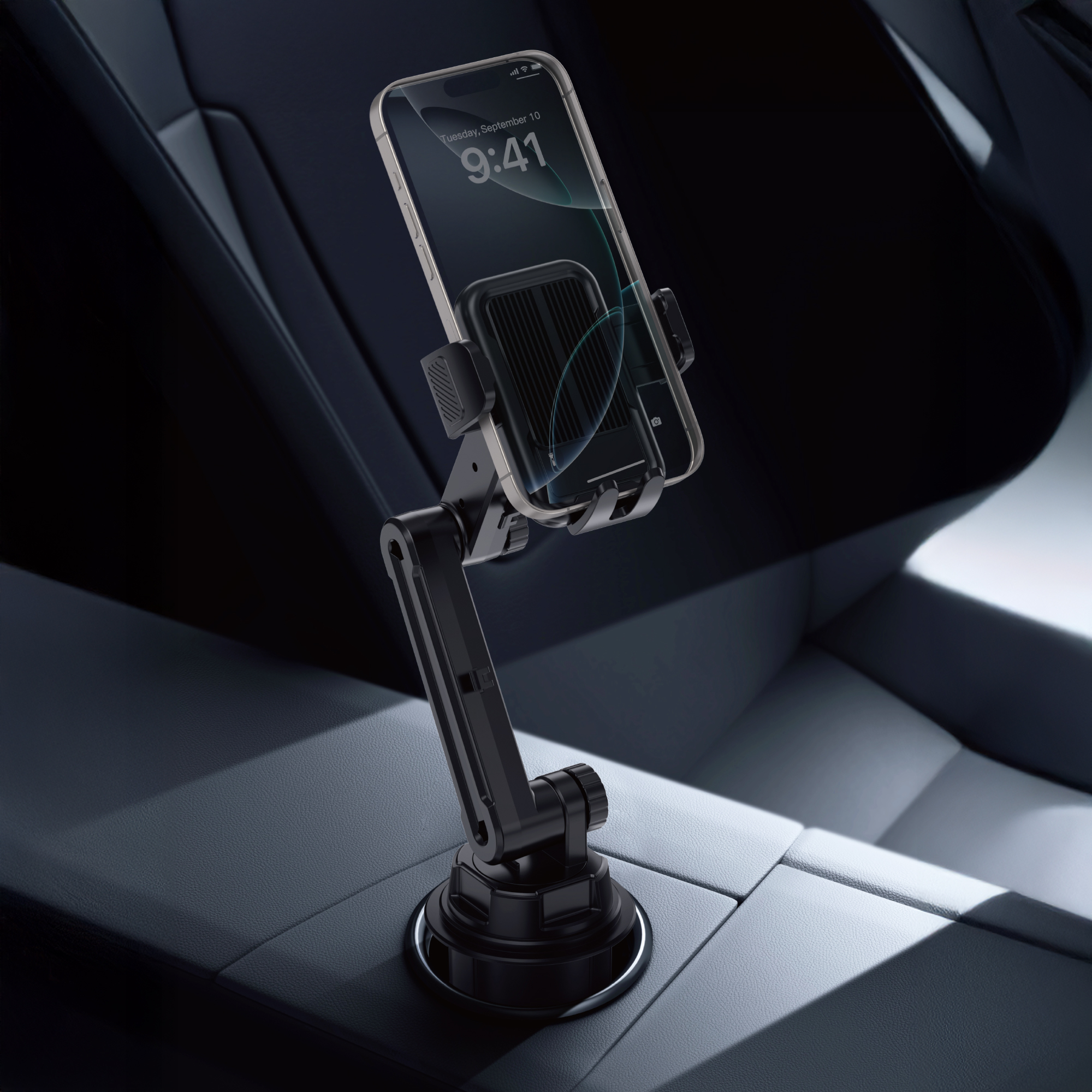Gadgetoo Wiwu Wi-Ch059 Gentleman Car Mount | 360° Adjustable Cup Holder Phone Stand