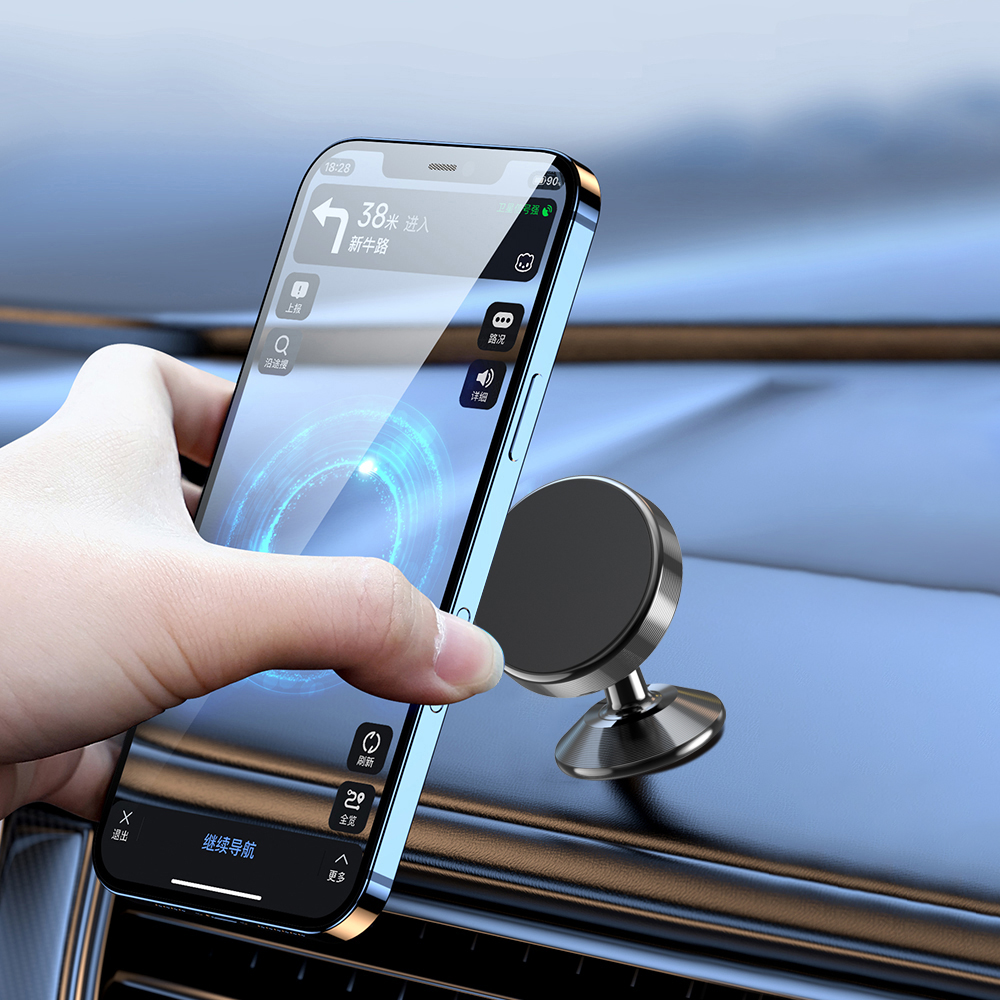 VIPBU Magnetic Phone Holder For Car - 360° Adjustable Vacuum Suction Mount (Black)