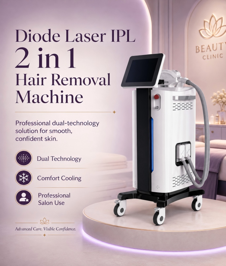 Diode Laser IPL laser 2 in 1 hair removal machine