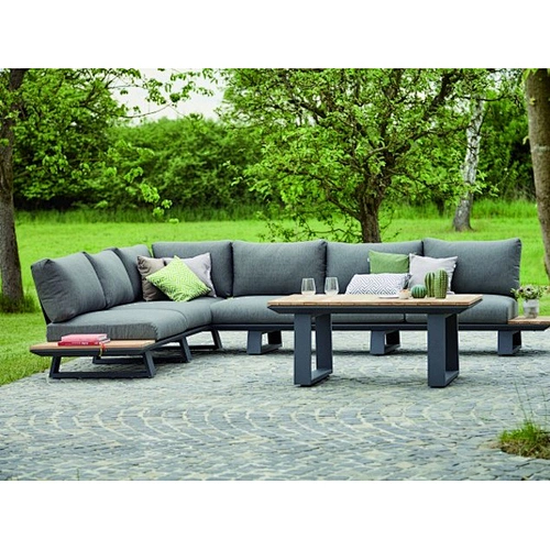 Ensemble de canapé de jardin en plastique et bois
