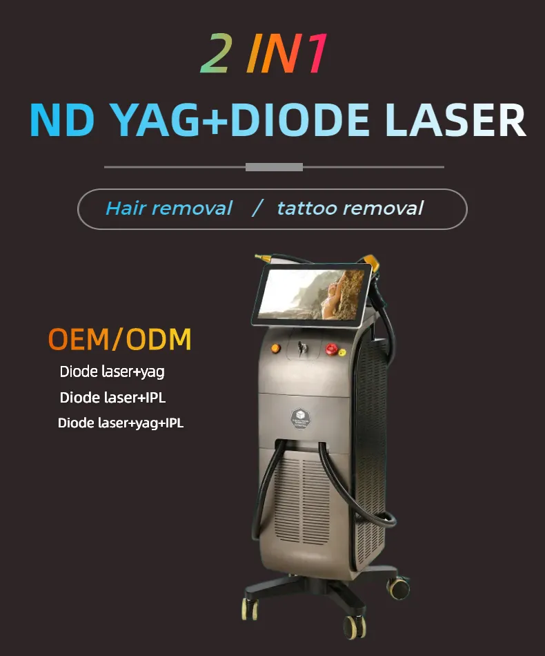 2 in 1 ndyag+diode laser