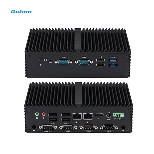 Industrial Mini PC Player J6412 IoT Industrial Computer DC 12V Dual LAN 5 RS232 COM  DDR4 RAM PC