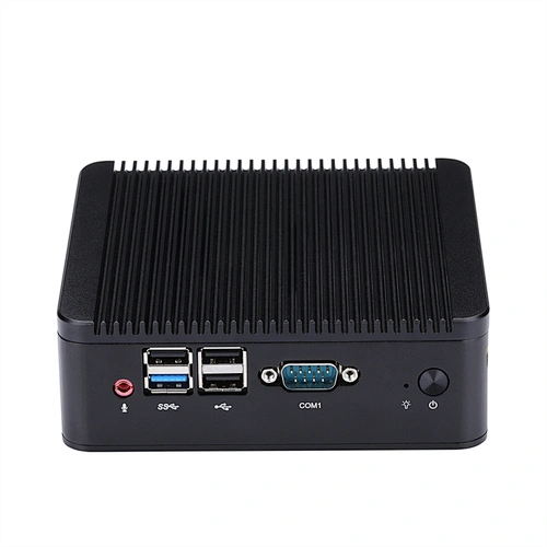 Qotom Q190P Quad Core J1900 Mini PC ubuntu 4 RS232 Dual Lan Fanless Industrial Mini PC