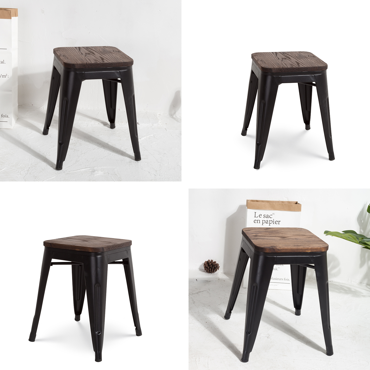 metal wooden chair