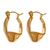 JINYOU 1233 Stainless Steel Twisted Unusual Earrings Minimalist Golden Texture Geometric Huggie Hoop Earrings for Women