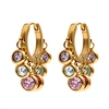 JINYOU 684 High Quality Metal 18K Gold Plated Earrings Trendy Jewelry Stainless Steel Zircon Hoop Earrings