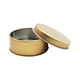 The gold candle tin is a luxurious and elegant way to package and present candles. With its sleek and shiny finish, it adds a touch of glamour and sophistication to any candle collection.