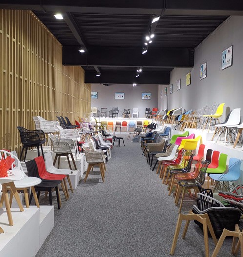 plastic chairs showroom