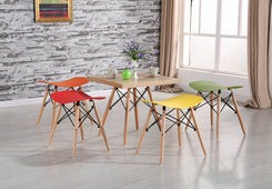 A set of one table and four chairs perfect for afternoon tea