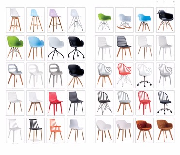 Various plastic chairs suitable for any occasion.