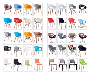Various plastic chairs suitable for any occasion.