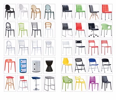 Various plastic chairs suitable for any occasion.