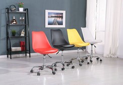 Simple and elegant plastic office chair，Metal With Chrome legs