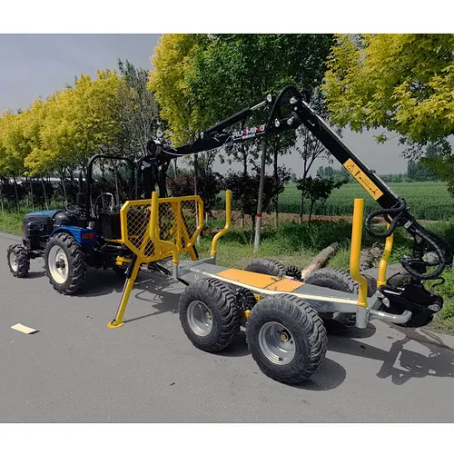 Gasoline diesel engine 1.5-8 ton self loading wood log trailer with grapple for tractors log loader trailer