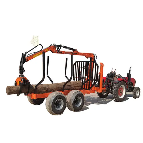log trailers with grapple Farm timber Log tipper trailer With Crane wood log loader forester trailer