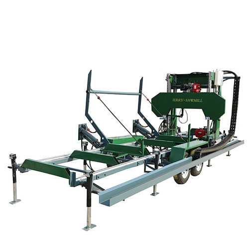 JieRui automatic diesel horizontal hydraulic timber large wood sawmill machine bandsaw mill
