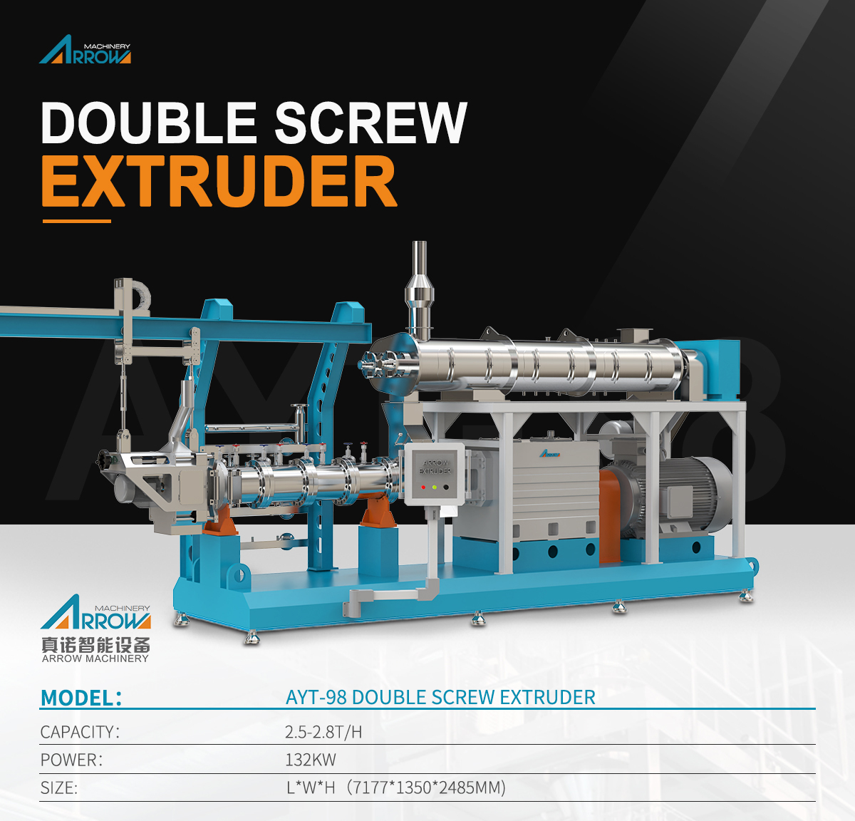 Fish Feed Making Machine, twin screw extruder, Aquatic Feed, pet food, Pet Food Machine, dry pet food, Pet Food Market, Pet Food Processing Solutions, Aquatic Feed Production, AYT-98 Double Screw Extruder,