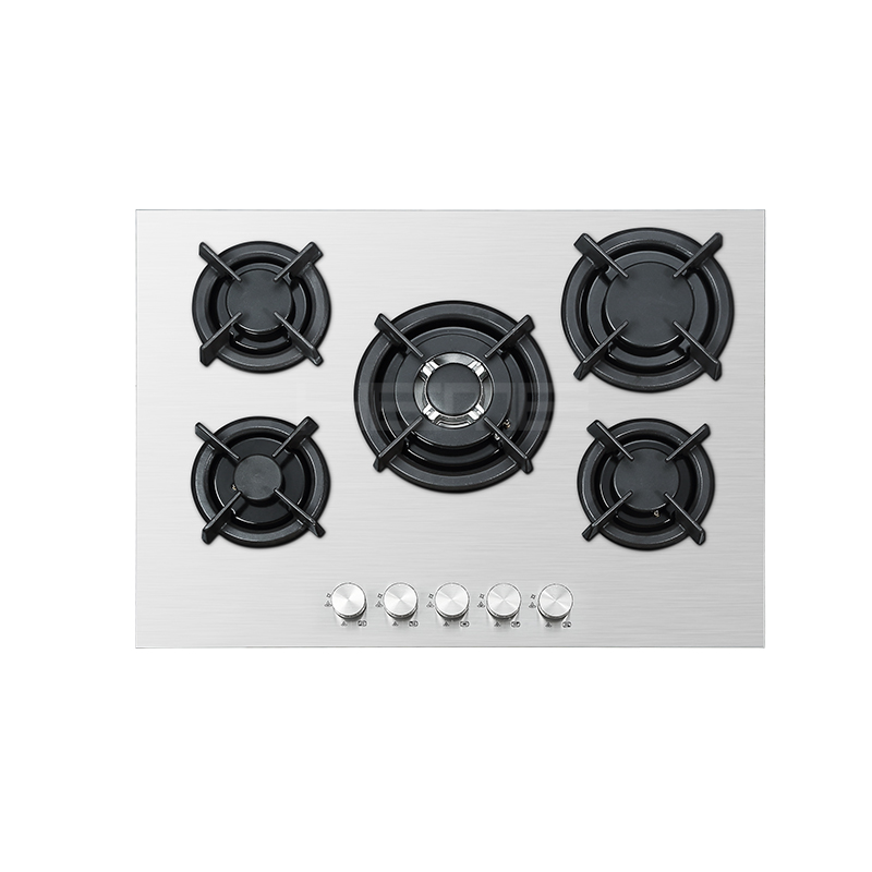 5 Burner Built in Gas Stove 70 cm Tempered glass Black PG7051G-GCBI5