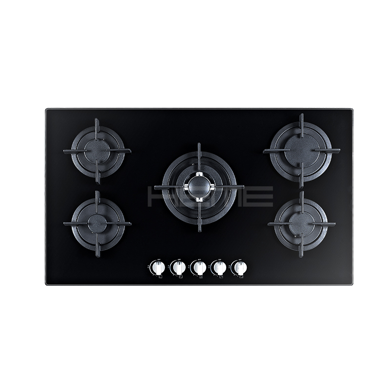 OEM China High Quality Tempered Glass 5 Burner Built in 90cm Gas Stove