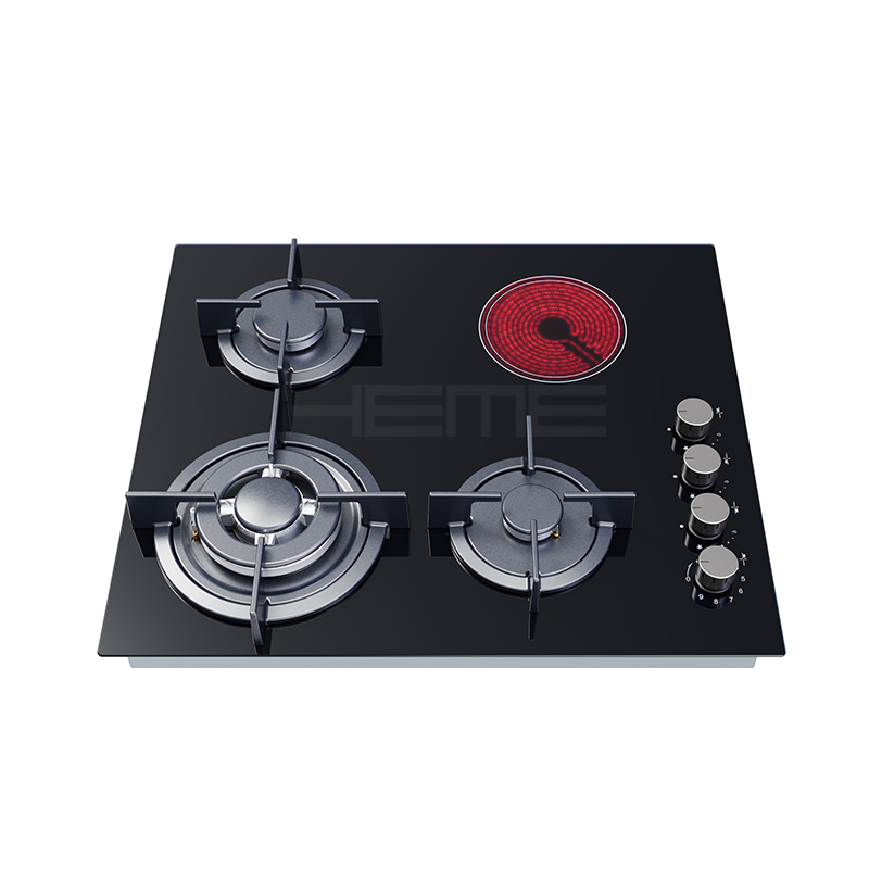Household appliances side control built-in 4 burner gas and ceramic cooktop