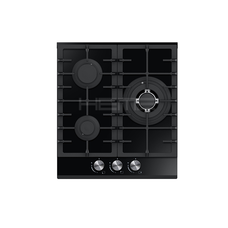 Home Kitchen 3 Burner Built in Gas Cooker Hob Tempered glass with Wok burner