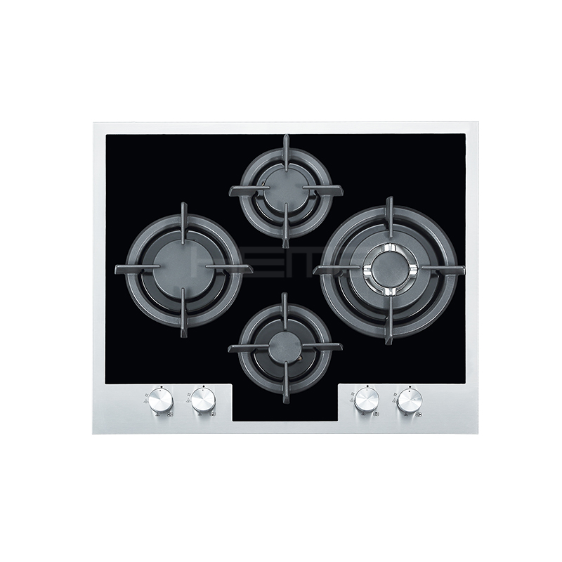 Built in Gas cooktop 4 Burner Tempered glass Black PG6041RG-GCBI1 For Kitchen Cooking