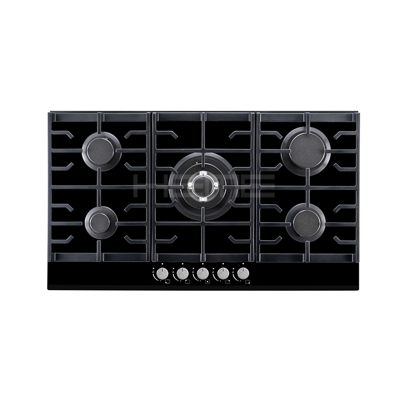 Gas hob 90 cm 5 Burner Built in Tempered glass Black PG9051G-CC7B