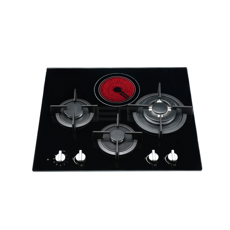 Kitchen appliances China factory black ceramic glass panel 4 burner gas and electric cooker