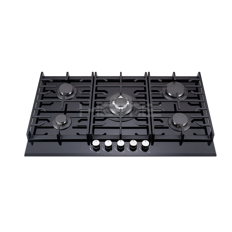 Gas hob 90 cm 5 Burner Built in Tempered glass Black PG9051G-CC7B