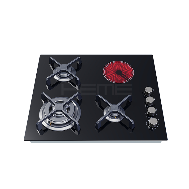 Kitchen appliances manufacturer side control hybrid combination hob built-in 4 burner electric and gas stove