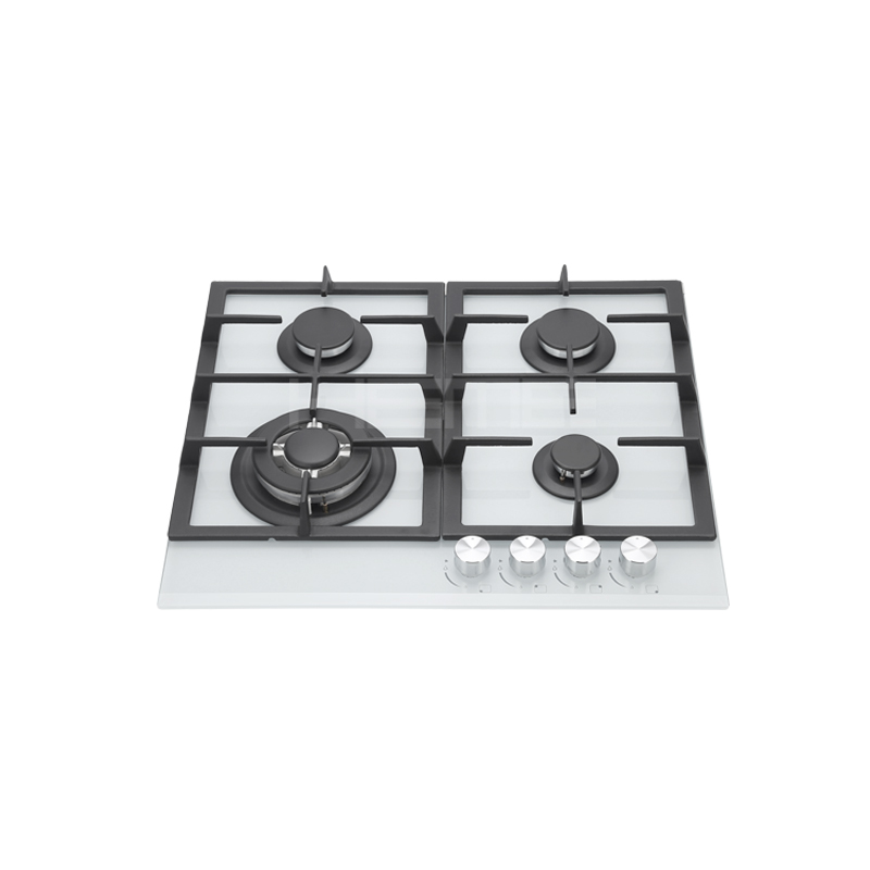 4 Burners Gas cooker 60 cm White Tempered glass Built in design PG6041G-CCW