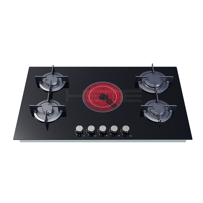 Multifunction electrical appliances built-in 90cm 5 burners gas and ceramic mixed hob