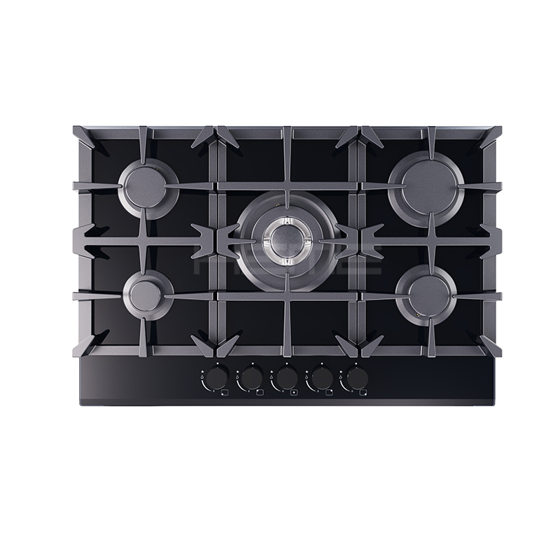 8mm Black glass gas cooktop 5 burner 30 inch Hot sale High quality Built in Design PG8051G-KC2B