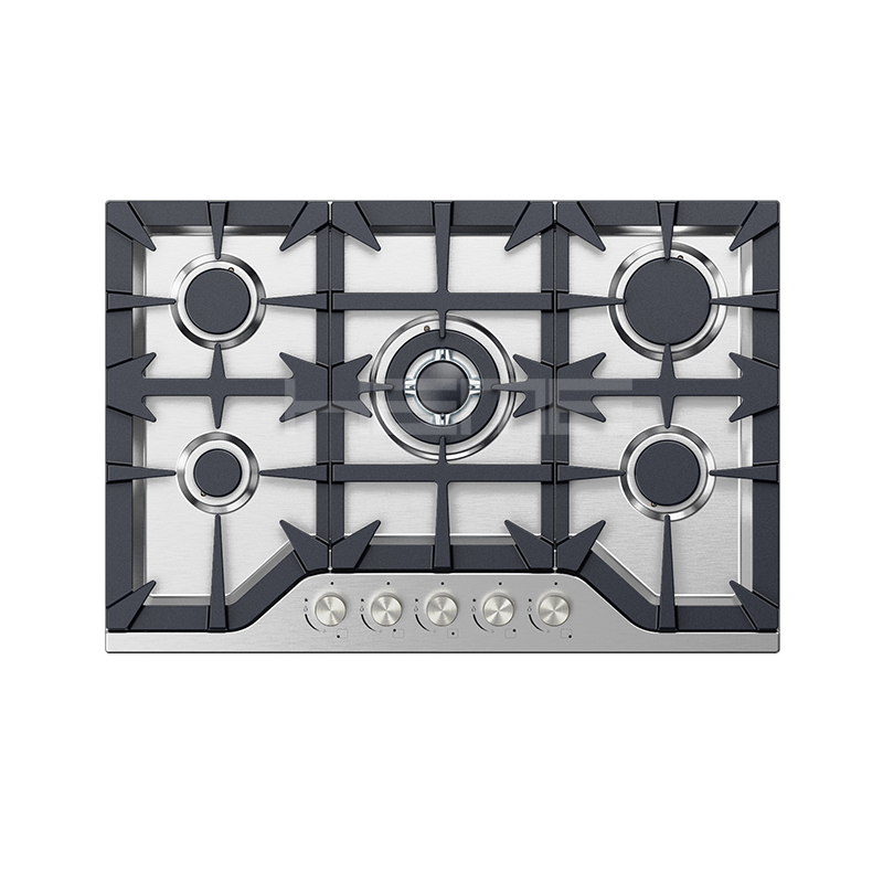 Gas Stove 5 Burners 76cm Stainless Steel Heavy Cast Iron Pan Support Best Gas Cooktop