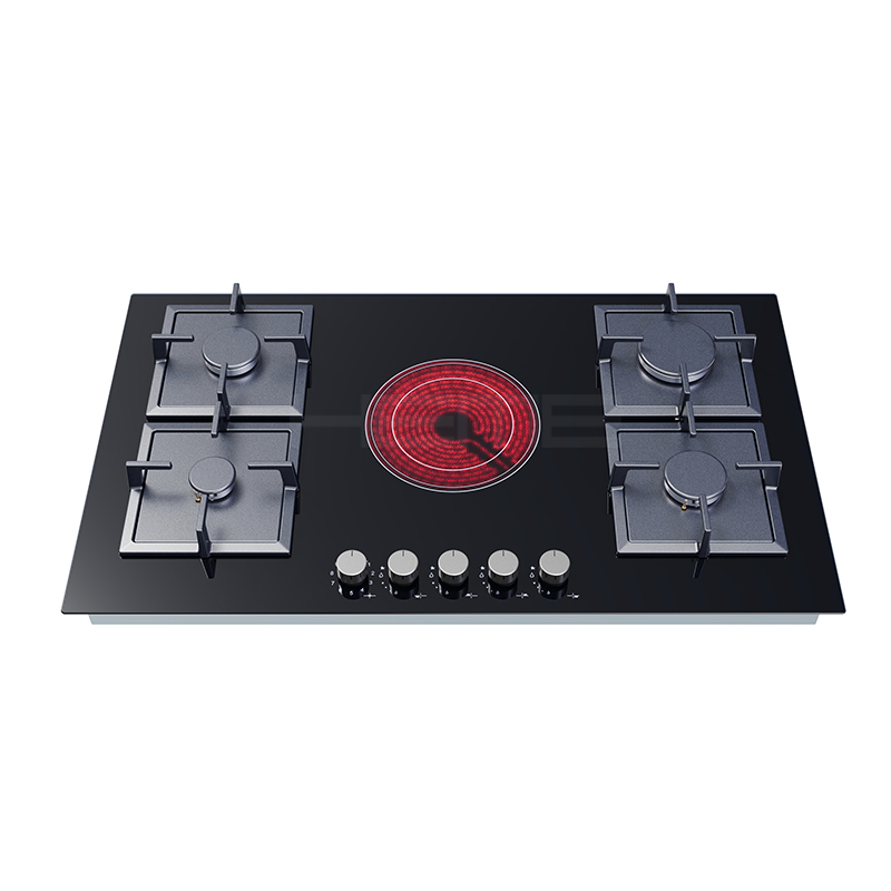 Electrical appliances built-in ceramic glass 5 burners electric-gas mixed hob