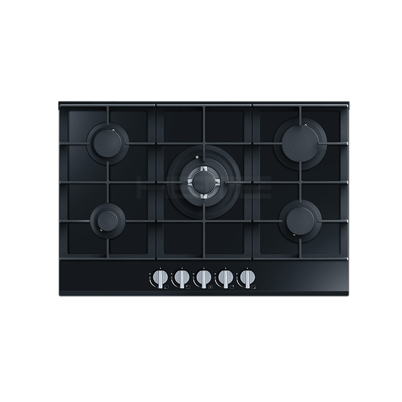 Hot Sale High Quality 5 Burner 76cm Built in 8mm Tempered Glass Gas Cooktop