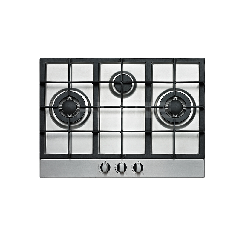 Built-in 3 Burners Stainless Gas hob Auto Ignition with 2 Wok Burner