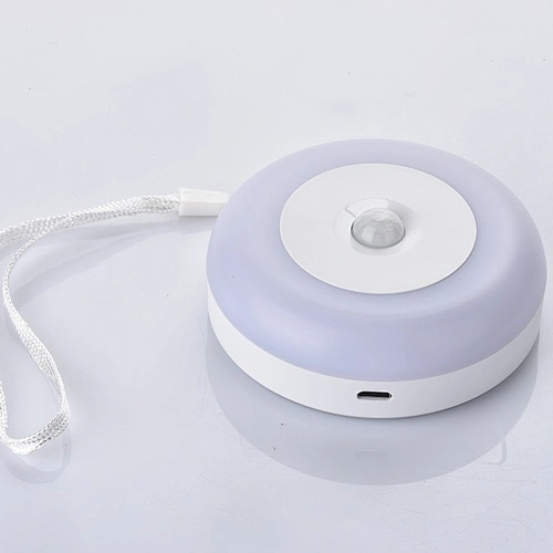 High quality USB Rechargeable touch dimming night lamp portable round shape PIR induction magnetic LED night light