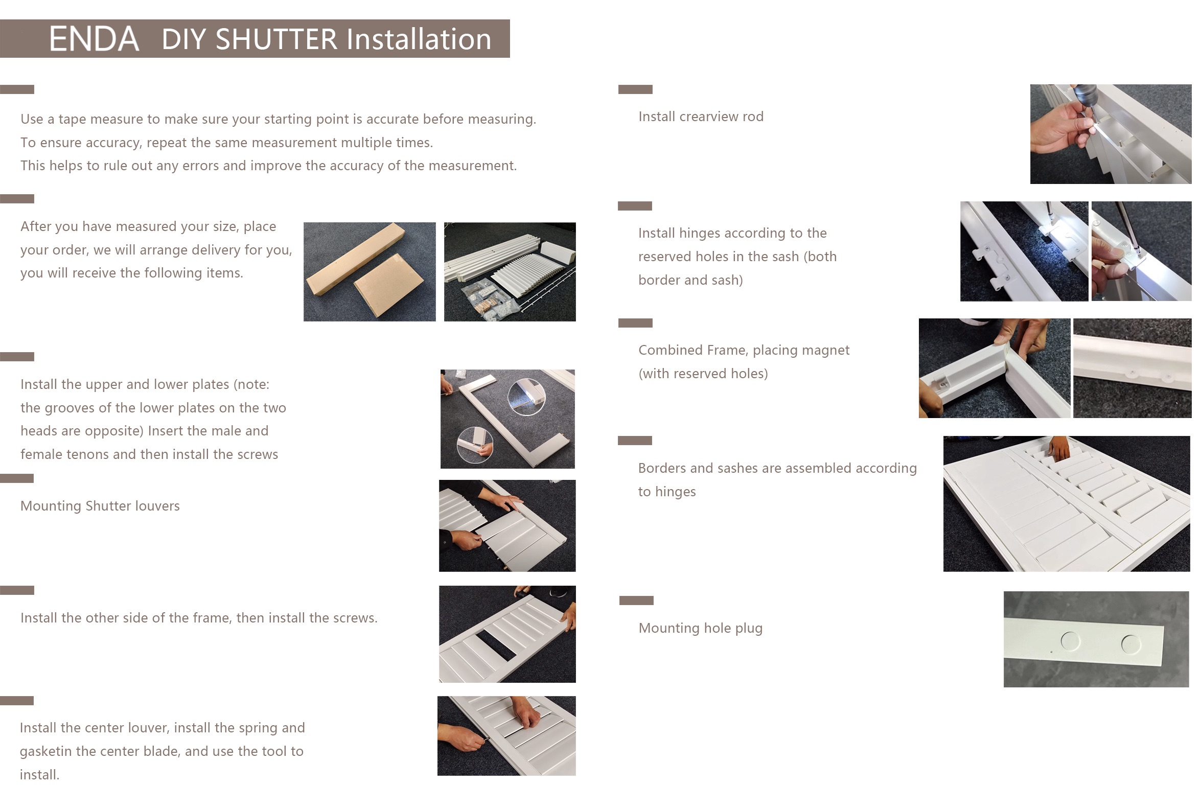 DIY shutter manufacture
